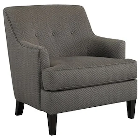 Accent Chair with Herringbone Fabric